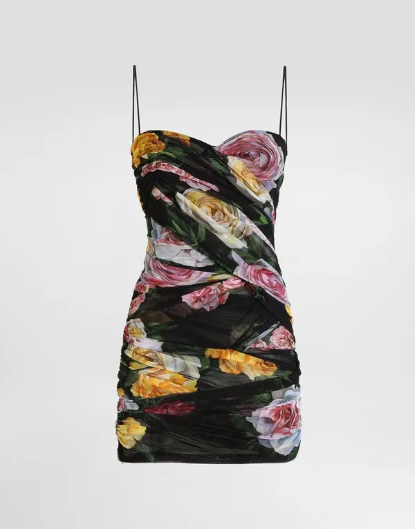Peony Print Mini Dress