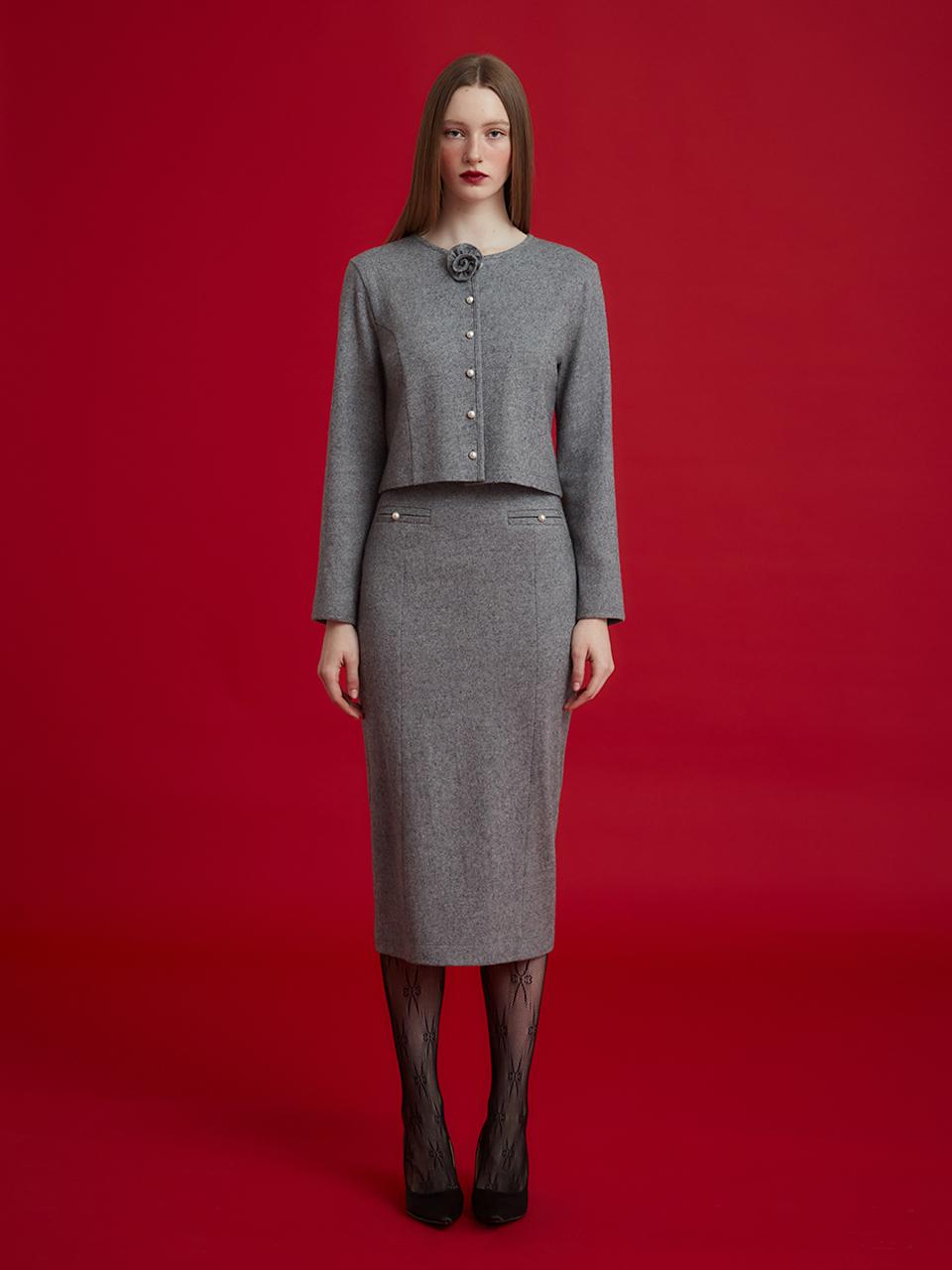 Pearl Button Wool Cardigan