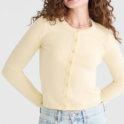 Aeropostale Women's Scalloped Cotton Cardigan