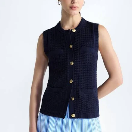 Free Assembly Women's Cable Knit Lightweight Sweater Vest