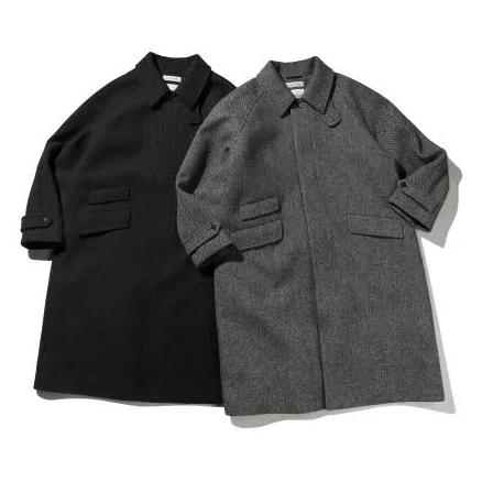 BESLOW OVERSIZED HERRINGBONE ALPACA BALMACAAN COAT HERRINGBONE