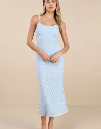 Lulus Sleeveless Lace Midi Dress