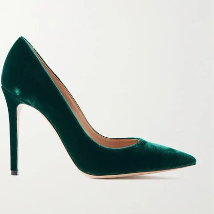 Gianvito Rossi Gianvito 105 Velvet Pumps - Women - Dark green Heels - IT40