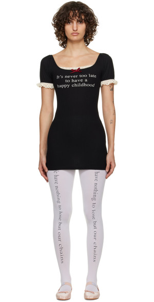 Praying Black 'Childhood' Minidress