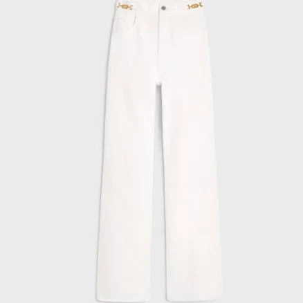 CELINE Women's Jane Flared Jeans in Optic White Wash Denim