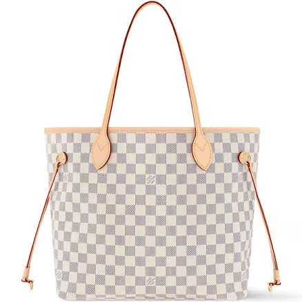 LOUIS VUITTON Neverfull MM Rose Ballerine Damier Azur