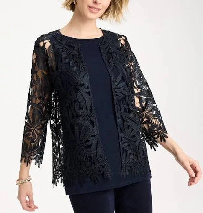 Chico's Women's Wrinkle-Free Travelers Lace Jacket