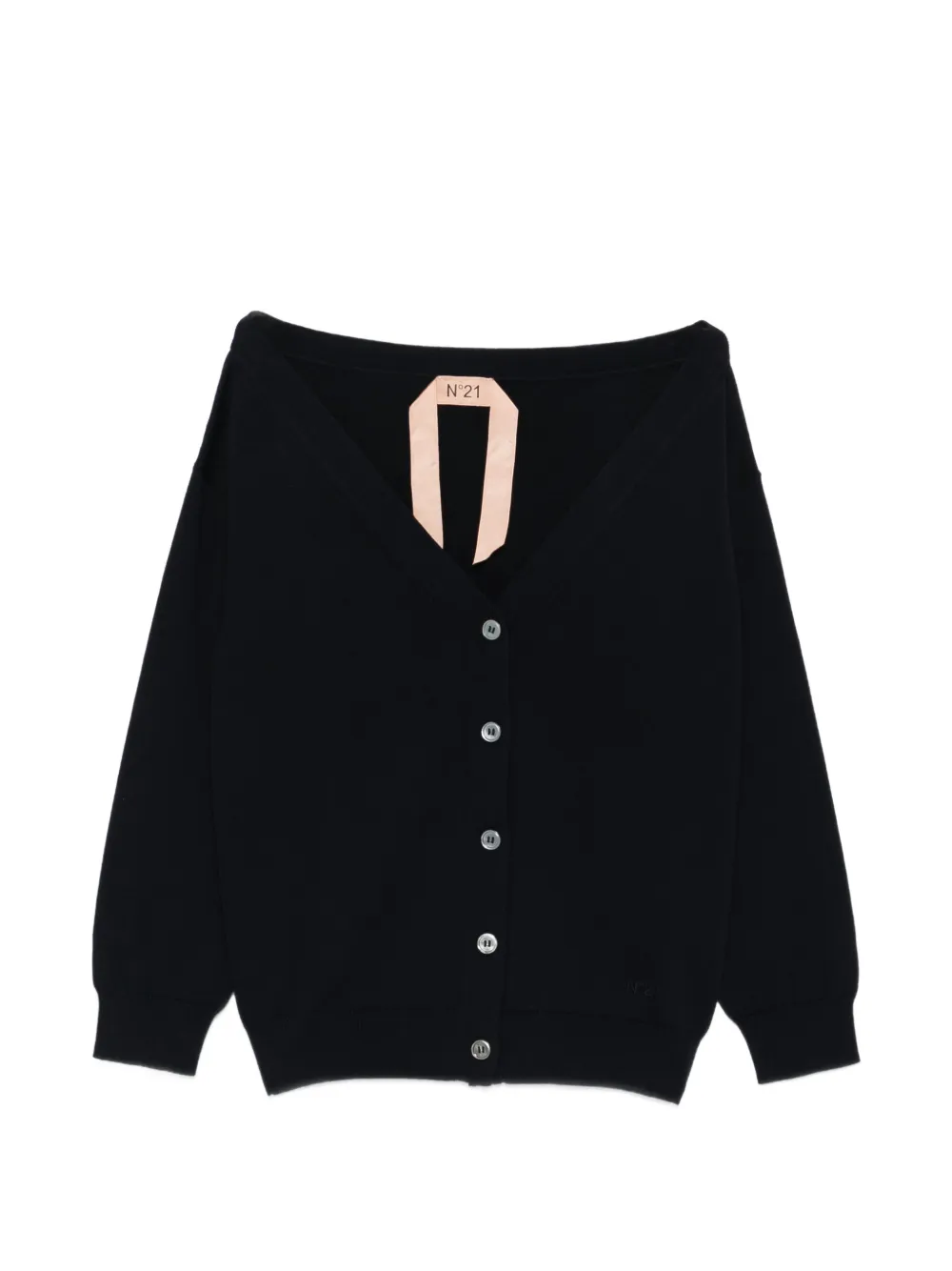 V-neck Logo Cardigan