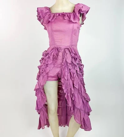 1930s Can-CAN Tiered Ruffled Cotton Organza Dress