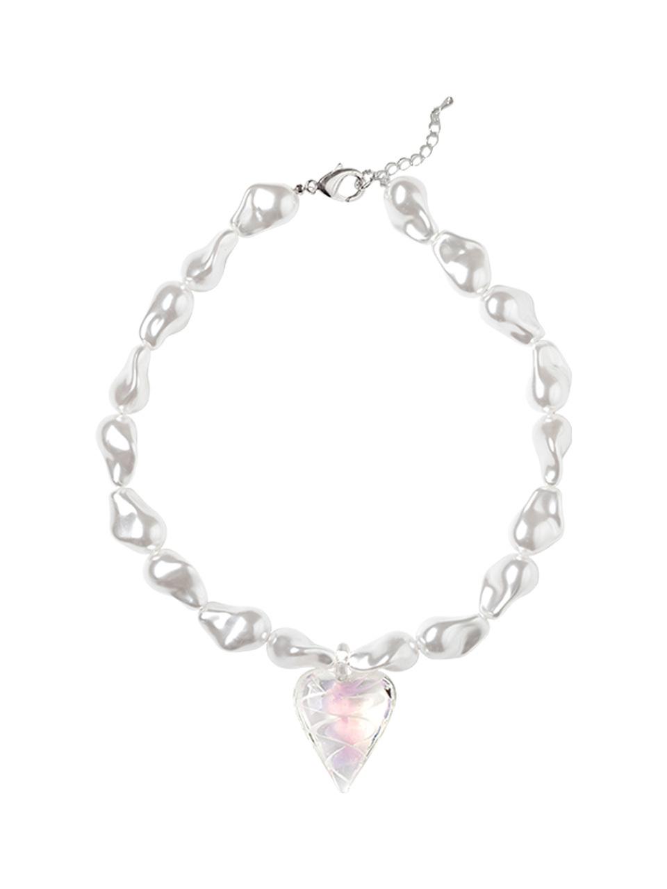 Heart Gem with Pearl Necklace