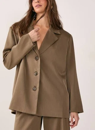 Nasty Gal Women's Satin Pleated Oversized Blazer