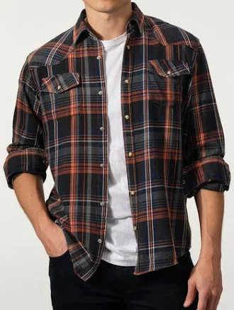 STUDIO GARNET LOS ANGELES Plaid Denim Shirt