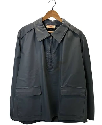 German Military Other 60s- Half Zip Rubber Smock Jacket Gry Used