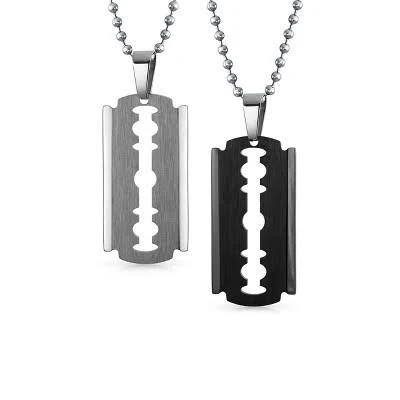 Bling Jewelry Hip Hop Biker Razor Blade Pendant Necklace