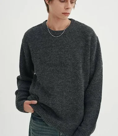 "BLONDNINE Crew Neck Rib Knit Concept