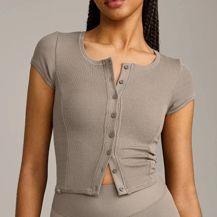 Oner Active Mellow Rib Mid Short Sleeve Cardigan