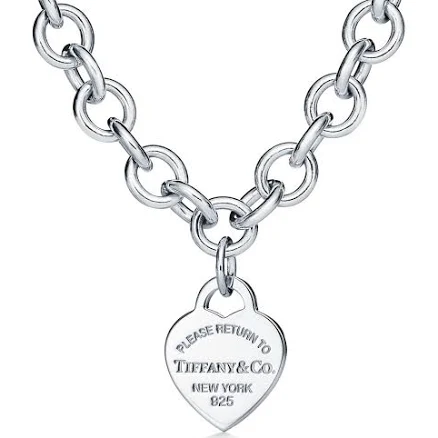 Tiffany Heart Tag Chain Link Necklace