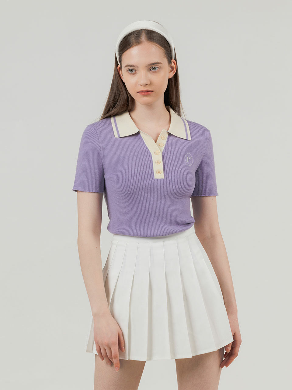 Ribbed Collar Knit_Lavender