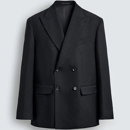 Zara Men's Double Breasted Suit Blazer