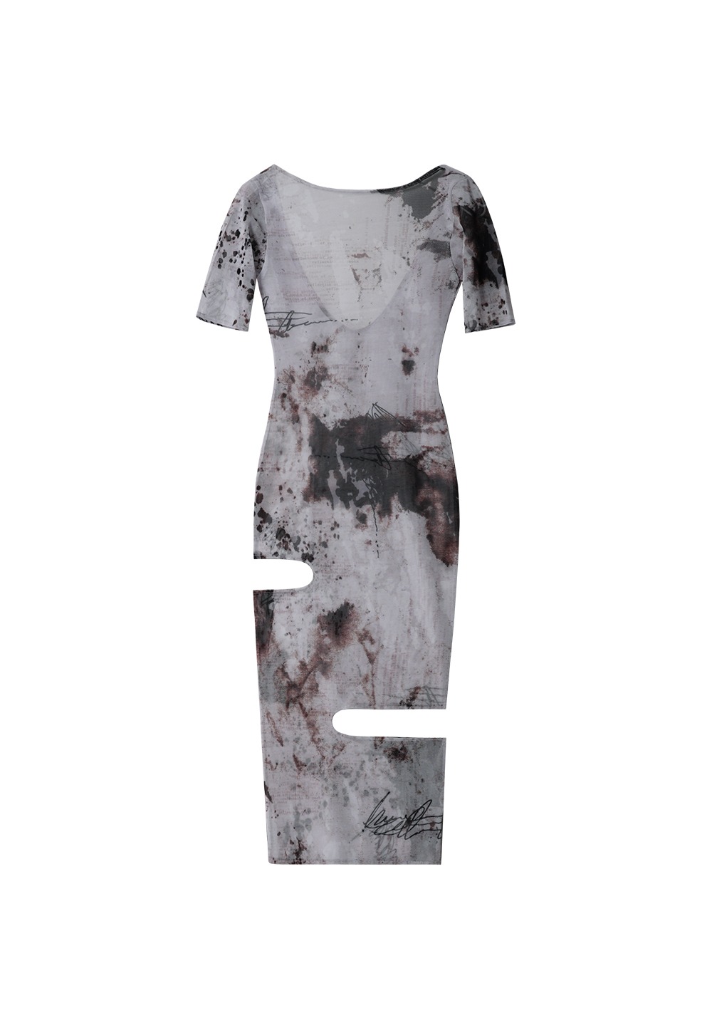 See-through peek-a-boo bite dress - CAPUCCINO