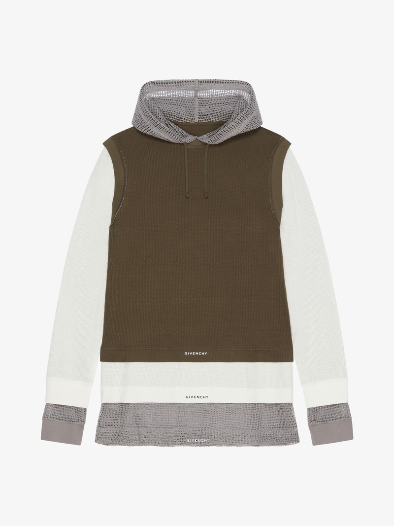 Overlapped Hooded T-shirt