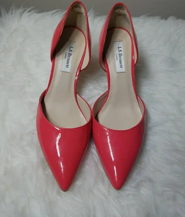 Lk Bennett Fuchsia Patent Leather Flossie D'orsay Pumps Us8b/eu38