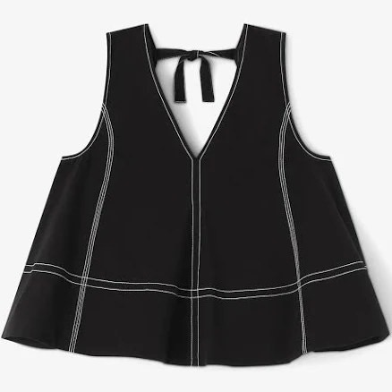 Ganni Women's Black Elastane Top