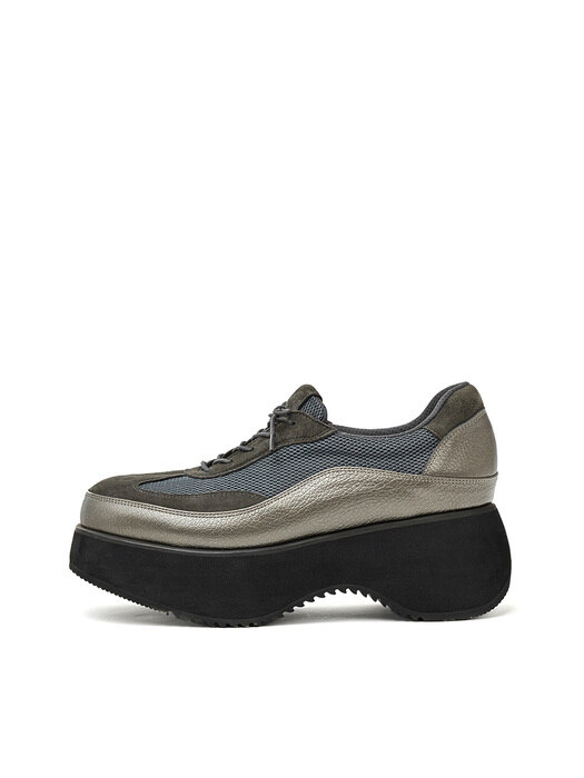 Suede Mesh Platform Sneakers