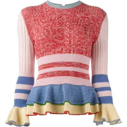 Alexander McQueen - peplum jumper - women - Wool/Polyamide/Silk/Spandex/Elastane - M - Pink
