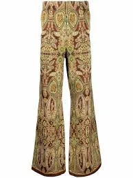 $1300 Amiri Tapestry Print Flare Pant Bottoms
