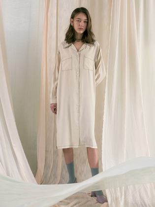 Fuming Stitch Dress _ Ivory