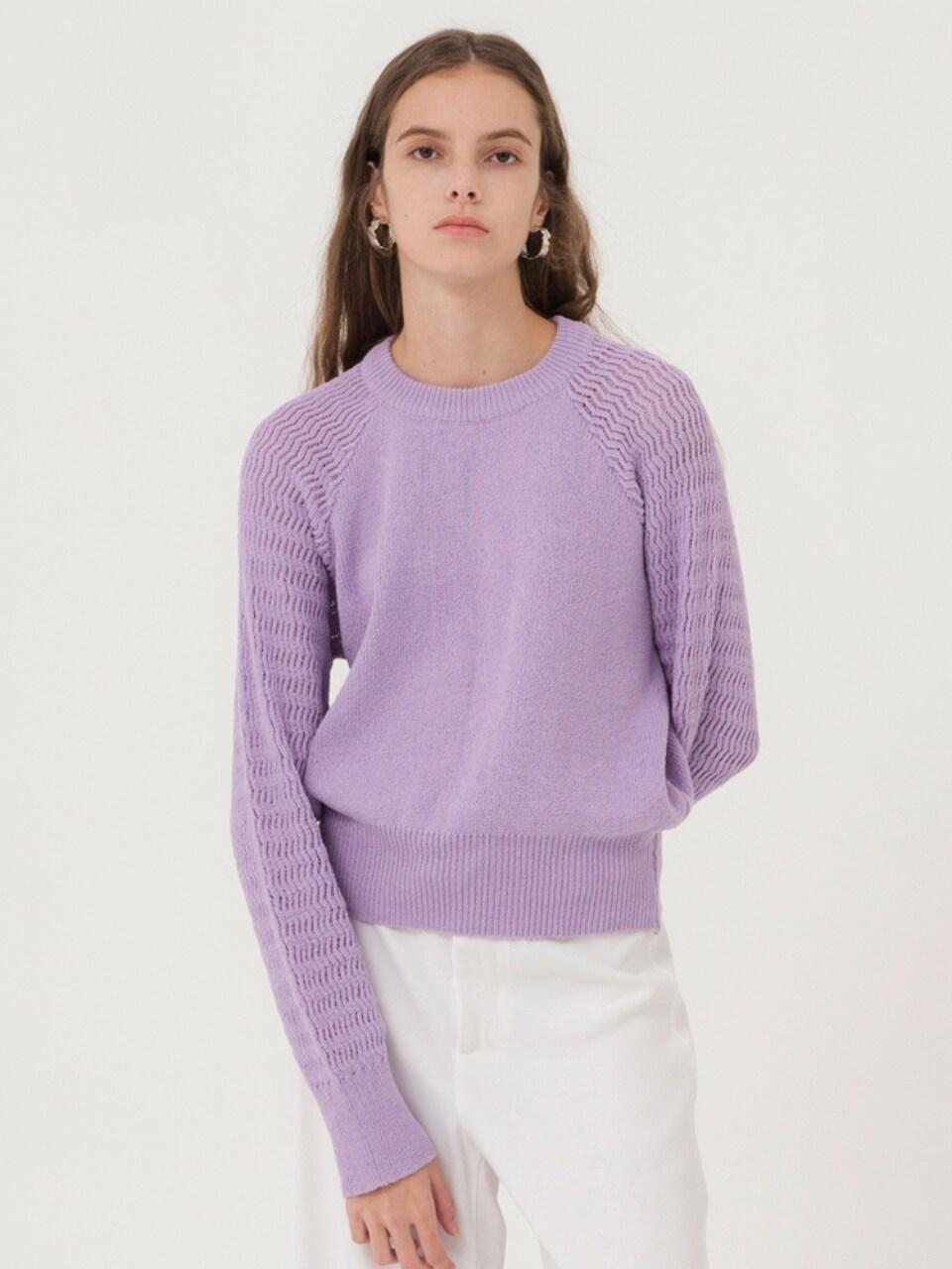 See Through Sleeve Knit Lavender