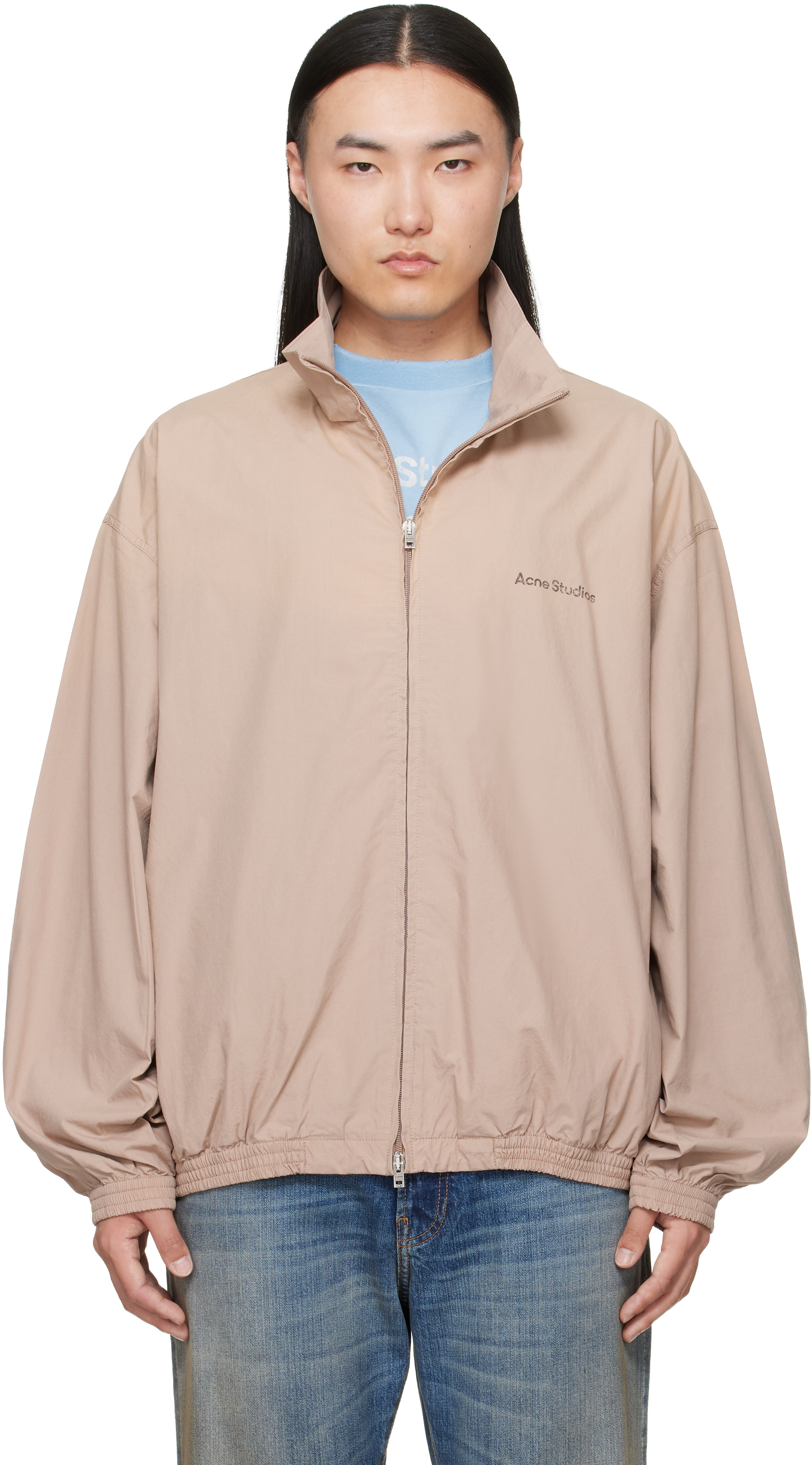 Beige Washed Logo Jacket