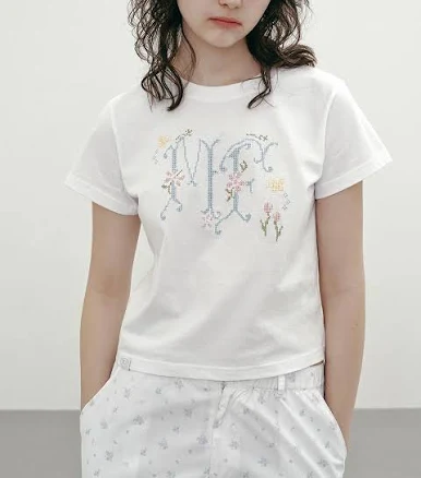 margarin fingers CROSS STITCH LOGO T-SHIRT