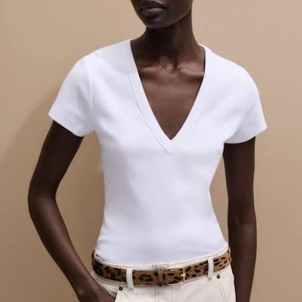 Women's Me+em Ultimate Fitted Rib V-neck Tee