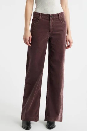 Wit & Wisdom Women's Sam High-Rise Wide-Leg Corduroy Pants