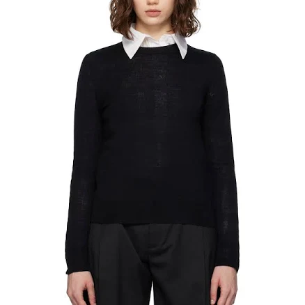 MM6 Maison Margiela Black Elbow Patch Sweater