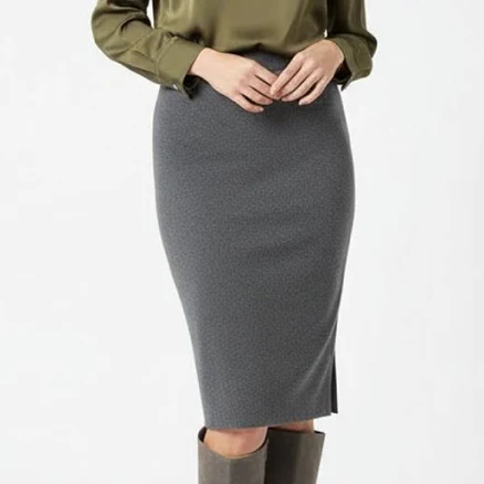 Charter Club Skirts | Charter Club 100% Cashmere Gray Knit Knee Length Skirt S New | Color: Gray | Size: S | Pm-81189494's Closet