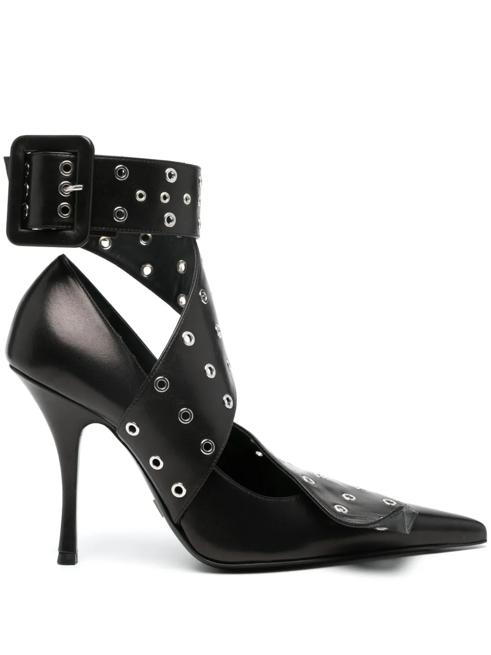 Belted Leather Pumps