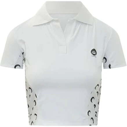 Marine Serre - moon polo top - women - Polyamide/Elastane - L - White