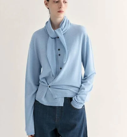 Asymmetric Merino Wool Cardigan