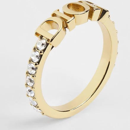 DIOR Women's DioRevolution Gold-finish Metal Ring with Sparkling Crystals