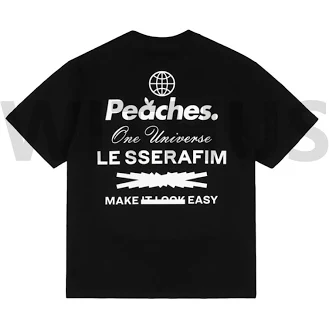 LE SSERAFIM x Peaches Staple S/S T-Shirt Black - M,L,XL Size