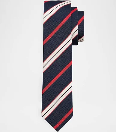 Thom Browne Men's Slim Striped Silk-Cotton Tie