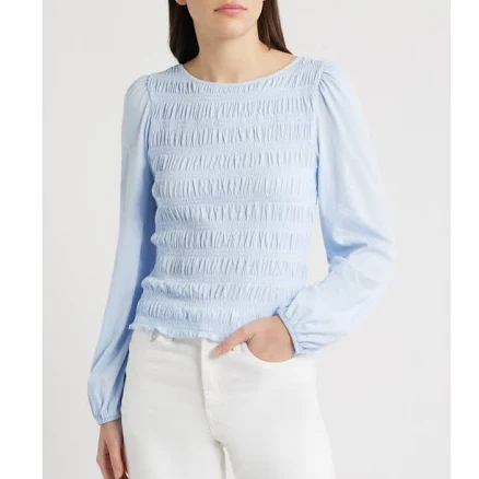 Madewell Women's Smocked Boatneck Top