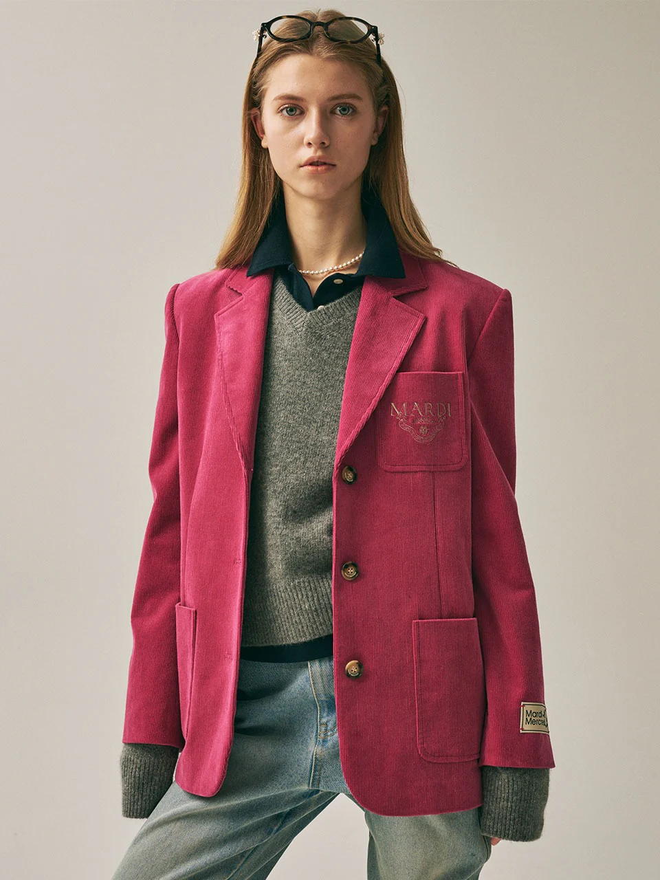 Corduroy Jacket Alumni Classique (Pink)