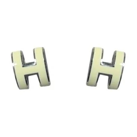 Hermès Yellow Pop H Earrings Silver Plated