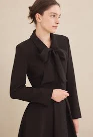 Lucy Tie Jacket (Black) - GRACE U