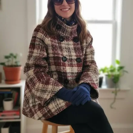 Houndstooth Plaid Classic Tweed Overcoat