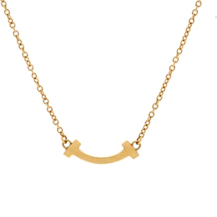 Tiffany T Smile Pendant Necklace Yellow Gold